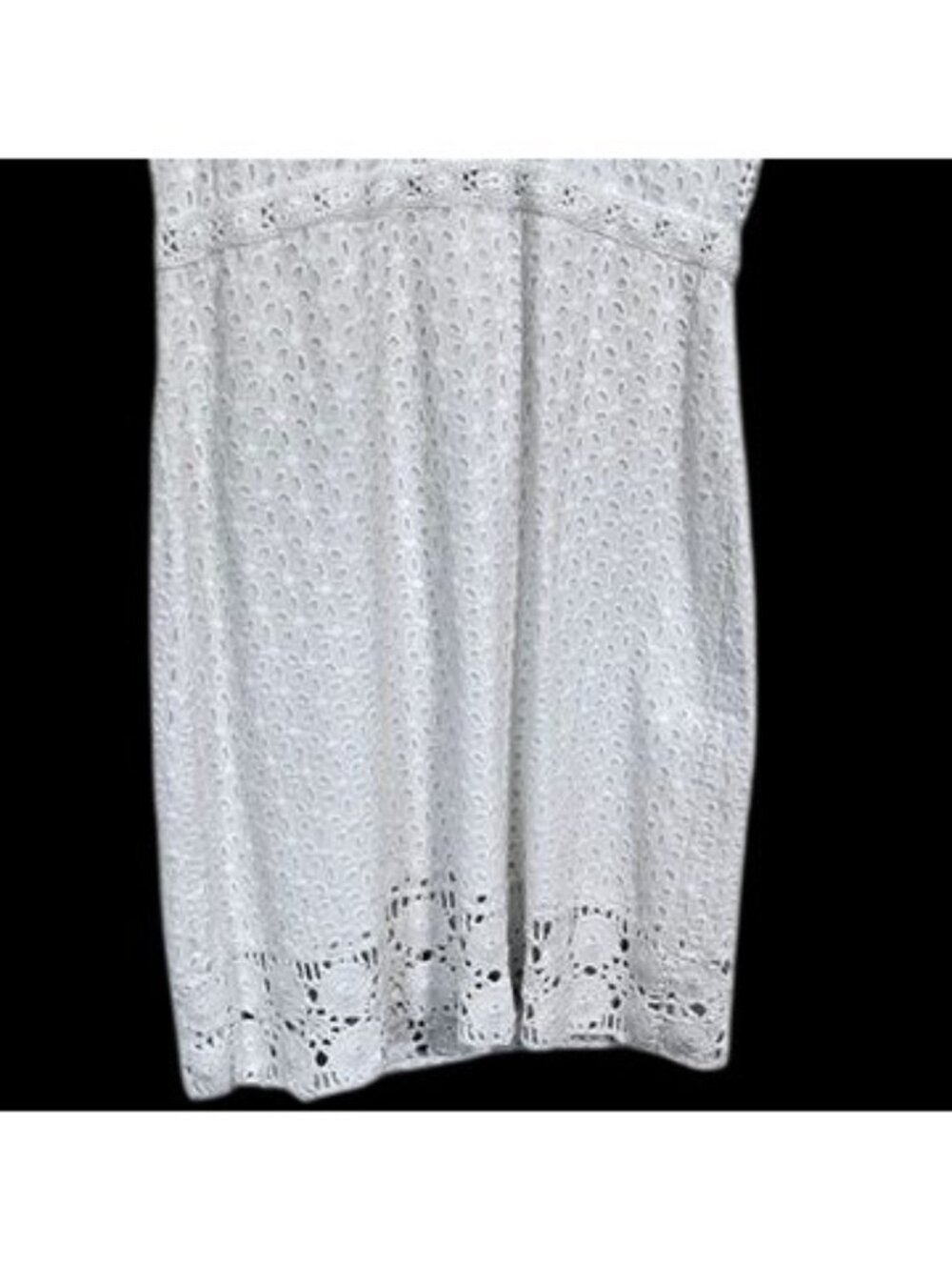Calypso St Barth Women Sz M Dress LWD White Eyelet Crochet Lace Boho Resort - Picture 4 of 16